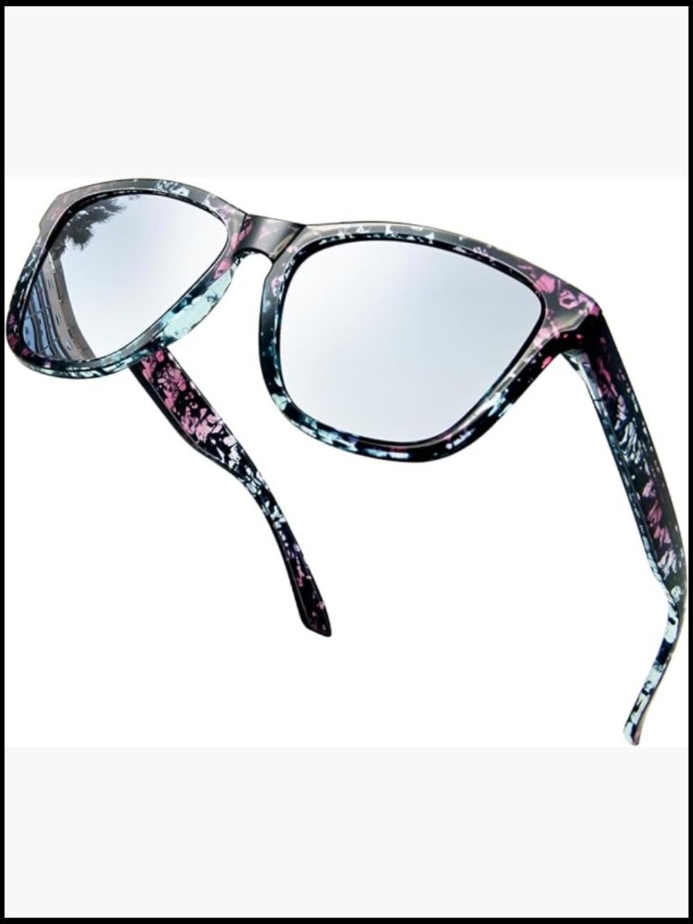 Polarized UV400 Square Sunglasses with Mirrored Lenses